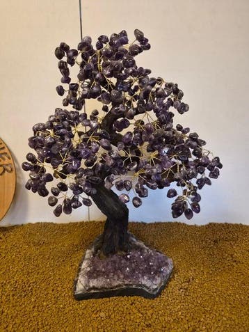 amethist bonsai - Hoogte: 57 cm - Breedte: 46 cm- 10 kg