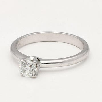 Ring - 18 karaat Witgoud Diamant (Natuurlijk) - Solitair
