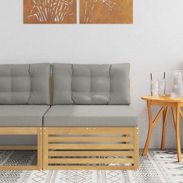 vidaXL Buiten Midden Sofa Massief Acacia Hout Wit, Tuin en Terras, Verzenden, Nieuw