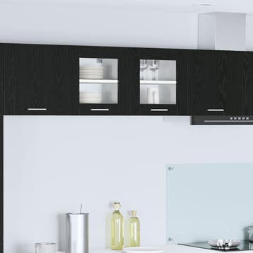 vidaXL Hangkast 2 st Zwart Eiken Bewerkt hout, Verzenden, Nieuw
