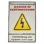 Enseigne publicitaire - Danger délectrocution - Fonte, Hobby en Vrije tijd, Modeltreinen | Overige schalen, Nieuw