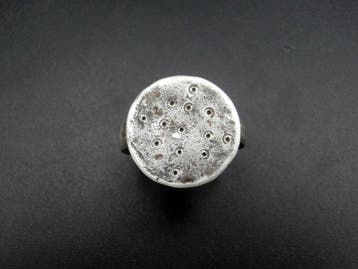 Medieval period: beautiful silver ring with evil eyes