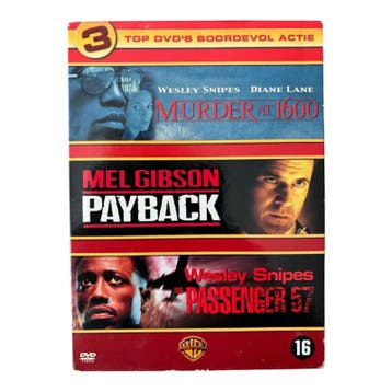 3 Top DVDs Boordevol Actie (Murder At 1600, Payback,, Cd's en Dvd's, Verzenden, Nieuw in verpakking
