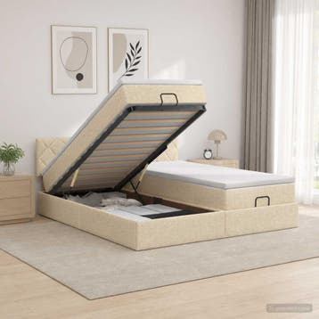 vidaXL Ottoman bed met matras met hoofdeinde 2 st, Verzenden, Nieuw