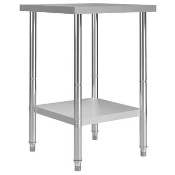 vidaXL Keukenwerktafel 60x60x85 cm roestvrij staal, Verzenden
