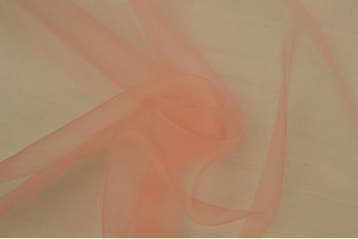 15 meter organza stof - Zalmroze, Verzenden