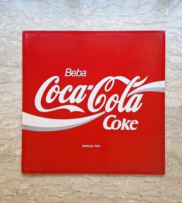 Coca-Cola - Bois Coca-Cola - Enseigne publicitaire - Métal
