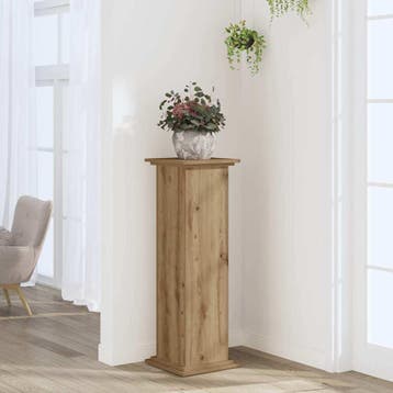 vidaXL Plantenstandaard 33x33x100 cm bewerkt hout artisanaal, Tuin en Terras, Verzenden, Nieuw