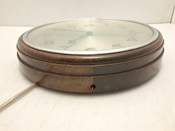 Horloge de gare - Junghans - Industrial Bois, Verre -, Antiquités & Art