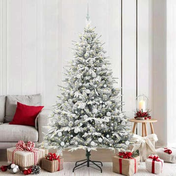 vidaXL Kunstmatige Voorverlichte Kerstboom met Ballenset, Verzenden