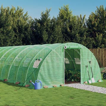 vidaXL Tuinkas met stalen frame 64 m² 16x4x2 m groen, Verzenden
