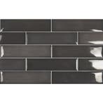 Wandtegel Ragno Viena Zwart Glans 7,5x30 (Afbouwmaterialen), Nieuw, 20 tot 40 cm, 10 m² of meer, Wandtegels
