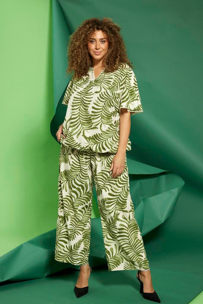 ZHENZI broek Macy palmprintXXL=58Maat 46/48 (XL) of groter, Vêtements | Femmes, Culottes & Pantalons, Envoi