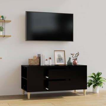 vidaXL Tv-meubel 102x44,5x50 cm bewerkt hout zwart, Huis en Inrichting, Verzenden, Nieuw
