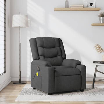 vidaXL Massagestoel in donkergrijze stof, Verzenden