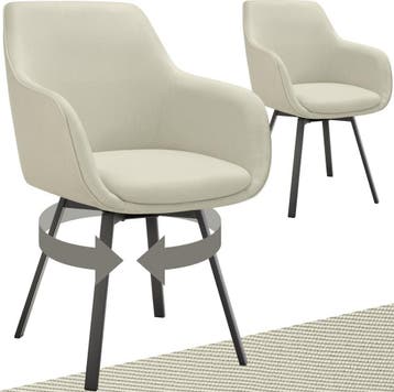 2dekans | tectake® - Draaibare Eetkamerstoel Alicon -, Huis en Inrichting, Stoelen, Ophalen of Verzenden, Nieuw