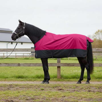 vidaXL Paardendeken Roze en Zwart 145 cm Polyester, Verzenden, Nieuw