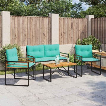 vidaXL Buitenmeubels set 4 st Turquoise, Verzenden, Nieuw