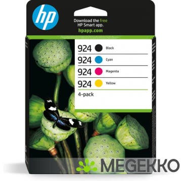 HP 924 originele CMYK-inktcartridge 4 stuks, Verzenden