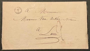 België 1838 - Voorloper (doodsbericht) met inhoud, vanuit, Gestempeld
