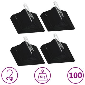 vidaXL 100-delige Kledinghangerset anti-slip fluweel zwart, Verzenden, Nieuw
