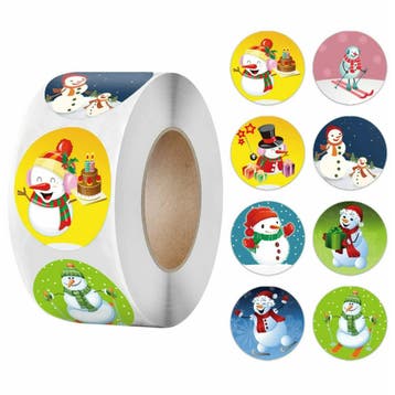 500 Kerst Stickers Op Rol - 2.5cm - Kerststickers -, Verzenden