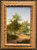 Hollandse School (XIX) - Romantisch landschap met herder.