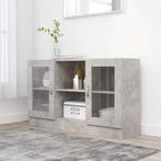 vidaXL Vitrinekast 120x30,5x70 cm bewerkt hout betongrijs, Verzenden