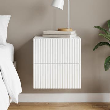 vidaXL Muurbevestigde Nachttafel Hoogglans Wit 33 x 34,5 x, Huis en Inrichting, Slaapkamer | Nachtkastjes, Verzenden, Nieuw