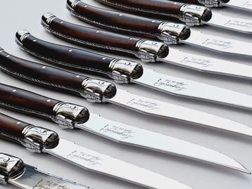 Laguiole - 18x Steak Knives - Dark Brown - style de -