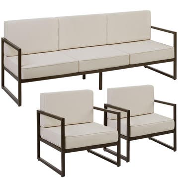 tectake Tuin-loungeset Comosa voor 5 personen, XXL kussens -, Verzenden
