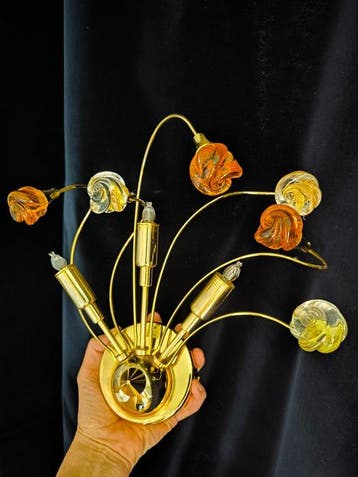 Kolarz - kolarz - Wandlamp - Messing, Glas, Verguld -, Antiek en Kunst