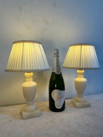 Master Light - Tafellamp - Albast White - Albast, Staal,