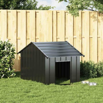 vidaXL Hondenhok met dak 83x130x85 cm gegalvaniseerd staal, Verzenden