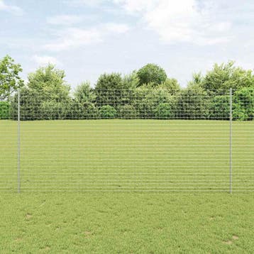 vidaXL Ingegraven hekpaal 22 st Zilverkleurig 200 cm, Verzenden