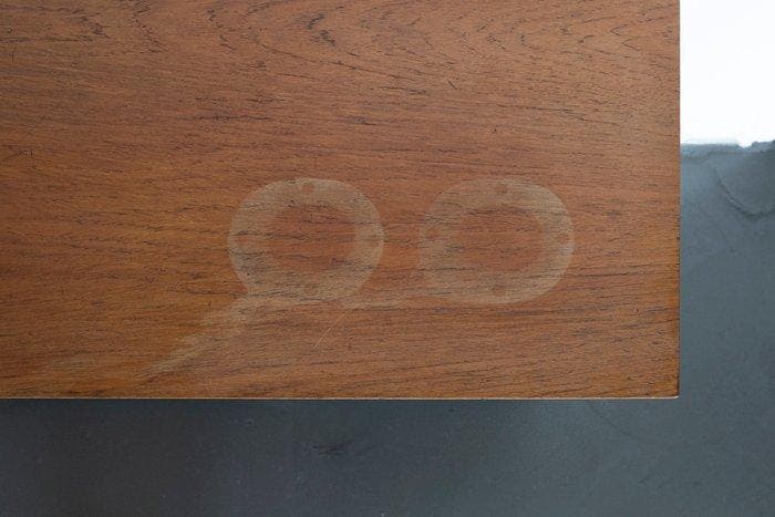 Dressoir - Teakhoutfineer, Metaal - mid century modern, Antiek en Kunst, Kunst | Designobjecten