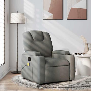 vidaXL Massagestoel in donkergrijze stof, Verzenden, Nieuw