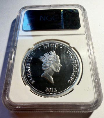 Niue. 2 Dollars 2012 Florida Alligator, American Reptile, PF