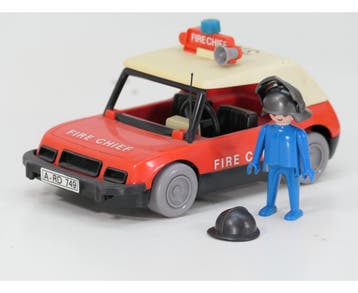 Playmobil 3216 auto brandweercommandant VVP #9566, Ophalen of Verzenden, Gebruikt