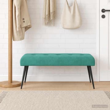 vidaXL Bank met knopen tufting Turquoise 110 x 40 x 46 cm, Verzenden