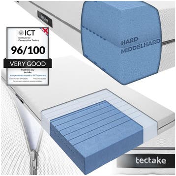 Matras Sky, 2in1 hardheden, 3D-mesh - 100 x 200 cm, Huis en Inrichting, Slaapkamer | Matrassen en Bedbodems, Verzenden, Nieuw