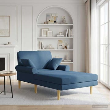 vidaXL Chaise longue Blauw Stof, Verzenden