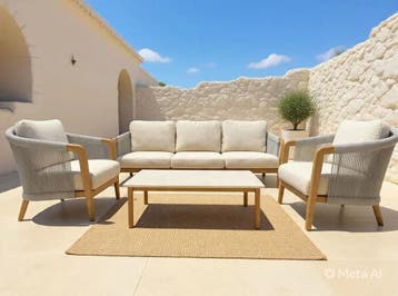Luxe Loungeset aluminium met weersbestendige kussens (Tuin), Tuin en Terras, Tuinsets en Loungesets, Ophalen of Verzenden, Nieuw