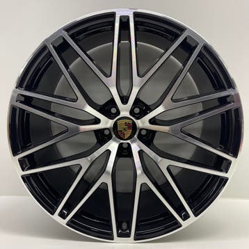 Porsche Macan III ORIGINELE 21 RS Spyder zwart/alu + banden, Ophalen, Banden en Velgen