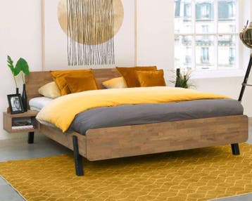 Oak & Steel Szafir Massief Houten Bed - 180 x 220, Nieuw