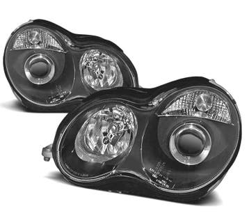 PHARES POUR MERCEDES CLASSE C W203 00-04 FOND NOIR, Verzenden