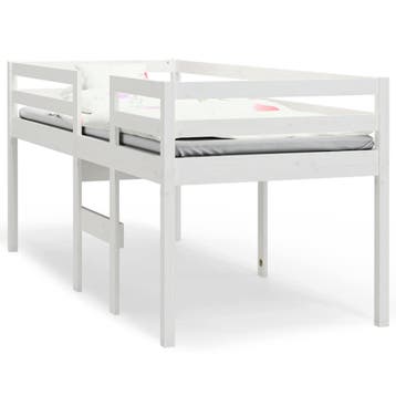 vidaXL Hoogslaper massief grenenhout wit 90x190 cm, Verzenden, Nieuw