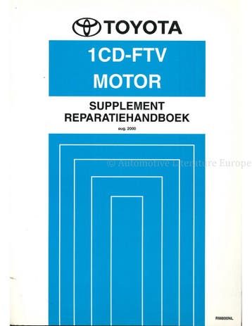 2000 TOYOTA COROLLA 1CD-FTV MOTOR WERKPLAATSHANDBOEK