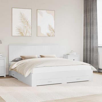 vidaXL Bedframe met lade met hoofdeinde Wit 180 x 200 cm, Huis en Inrichting, Slaapkamer | Bedden, Verzenden, Nieuw