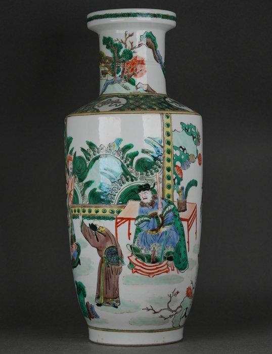 Vaas - Porselein - China - Grote Famille Verte paviljoenvaas, Antiek en Kunst, Antiek | Overige Antiek